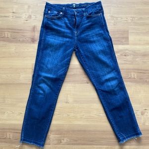 7 for all Mankind raw edge ankle jean